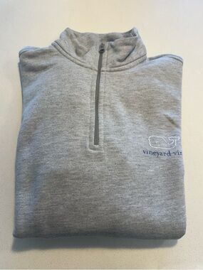 Vineyard Vines Light Gray Quarter-Zip Sweater